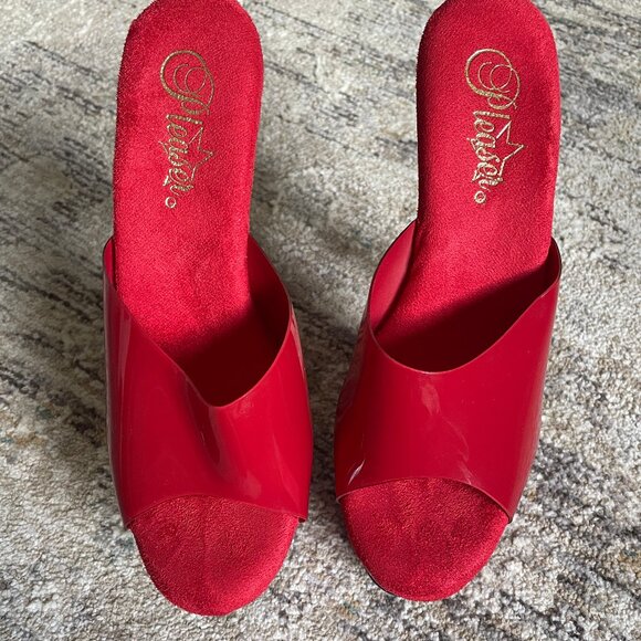 Red Pleaser Heels - Picture 4 of 5
